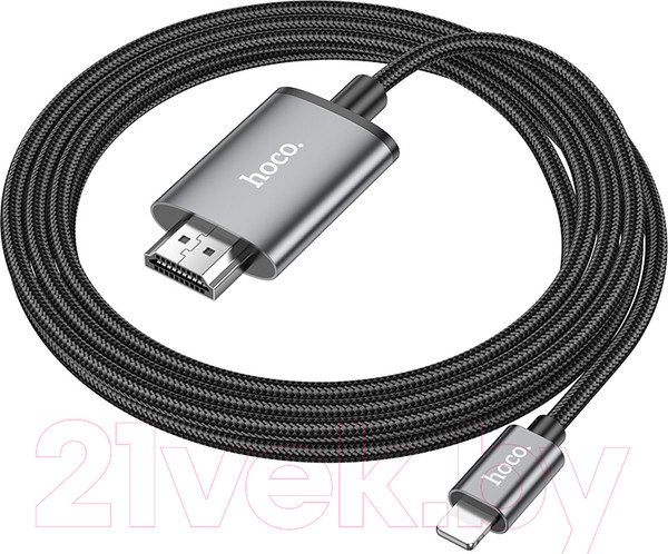Изображение товара Кабель Hoco UA27 Lightning - HDMI 1080P (2м, металлик)