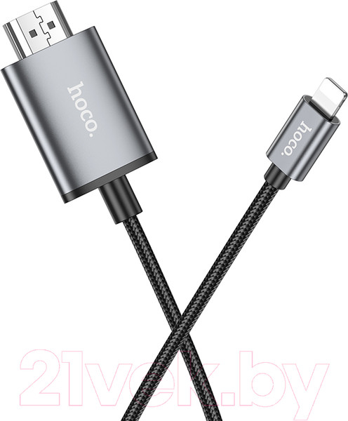 Изображение товара Кабель Hoco UA27 Lightning - HDMI 1080P (2м, металлик)