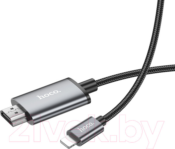 Изображение товара Кабель Hoco UA27 Lightning - HDMI 1080P (2м, металлик)