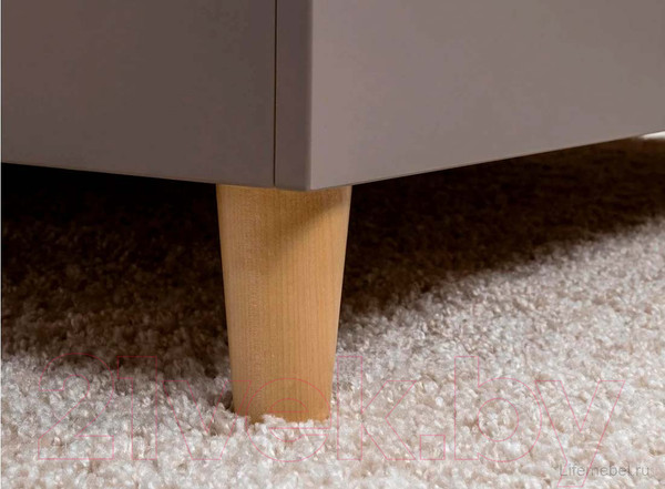 Изображение товара Двуспальная кровать Mobi Амьен 11.44 160x200 (белый PE шагрень/веллюто капучино AG 707 ПВХ)