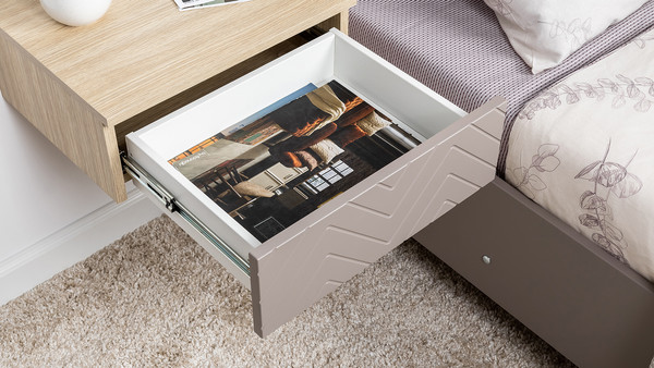 Изображение товара Прикроватная тумба Mobi Амьен 16.08 (плэйн/веллюто капучино AG 707 ПВХ)