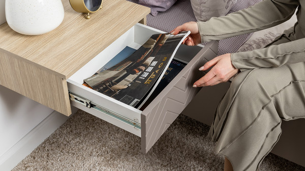 Изображение товара Прикроватная тумба Mobi Амьен 16.08 (плэйн/веллюто капучино AG 707 ПВХ)