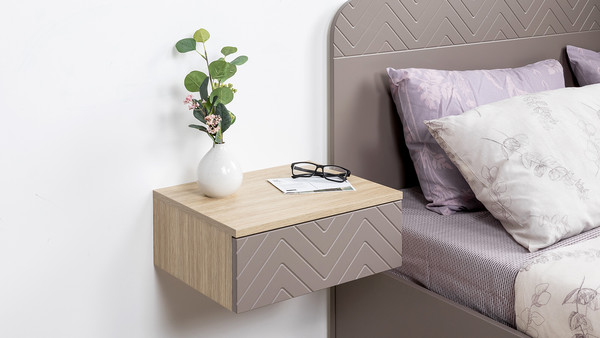 Изображение товара Прикроватная тумба Mobi Амьен 16.08 (плэйн/веллюто капучино AG 707 ПВХ)