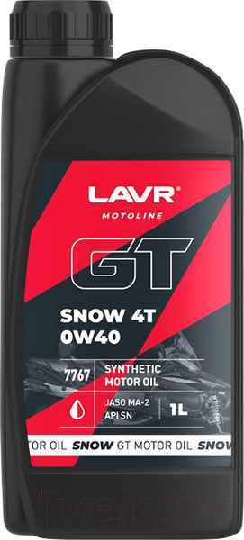 Изображение товара Моторное масло Lavr GT Snow 4T 0W40 SN / Ln7767 (1л)