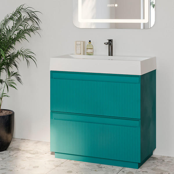 Изображение товара Тумба под умывальник Belux Базель Н 70-02 (179, голубой малахит матовый)