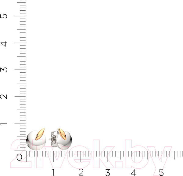 Изображение товара Серьги из серебра ZORKA 0300184.G14K.ZZ (с золотой вставкой)