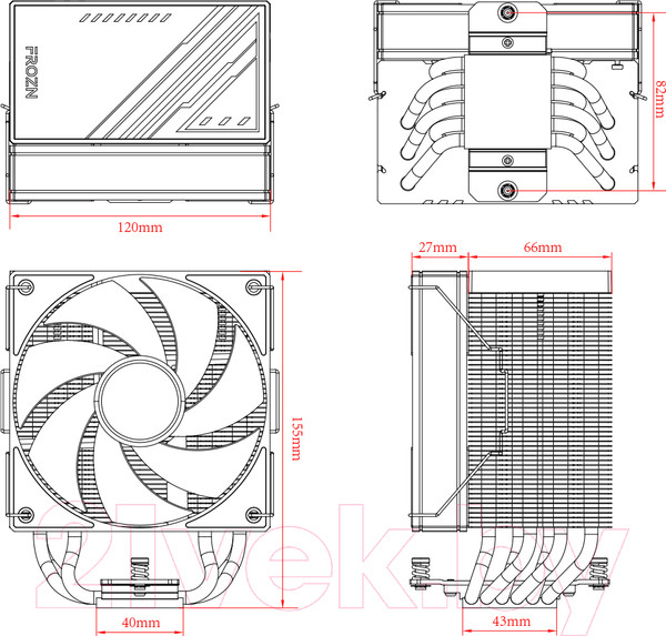 Изображение товара Кулер для процессора ID-Cooling Frozn A610 ARGB White