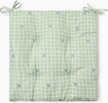 Изображение товара Подушка на стул Этель Клетка / 10362958 (40x40, оливковый)