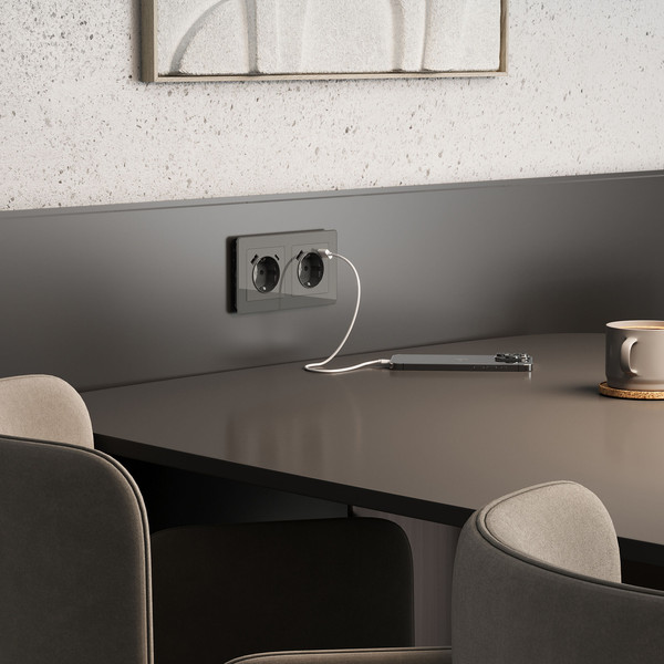 Изображение товара Розетка Werkel W1171744 (графит акрил)