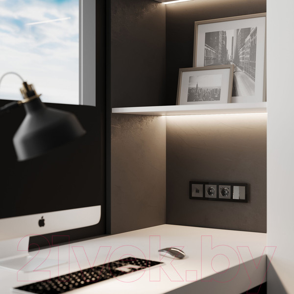 Изображение товара Розетка Werkel Ethernet RJ-45 / W1181044 (графит акрил)