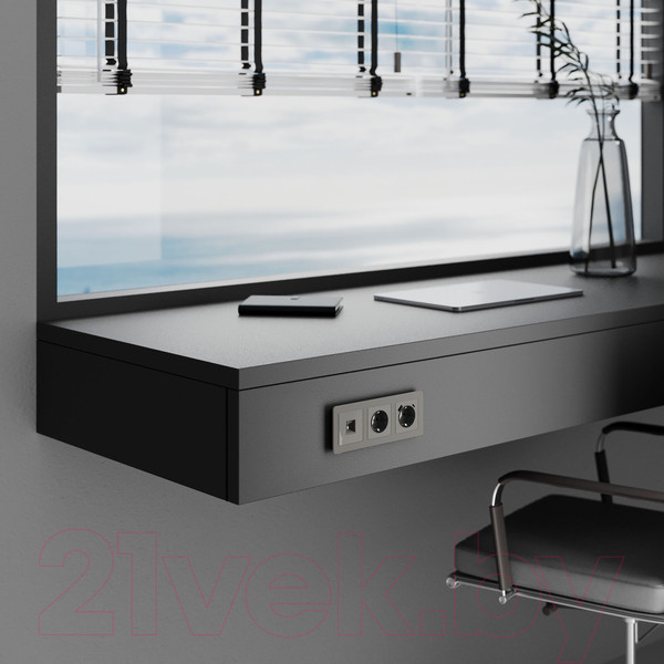 Изображение товара Розетка Werkel Ethernet RJ-45 / W1181044 (графит акрил)