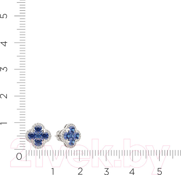 Изображение товара Серьги из белого золота ZORKA 3D1098.14K.W (с сапфирами)