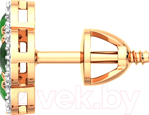 Изображение товара Серьги из розового золота ZORKA 3D2098.14K.R (с изумрудами и бриллиантом)