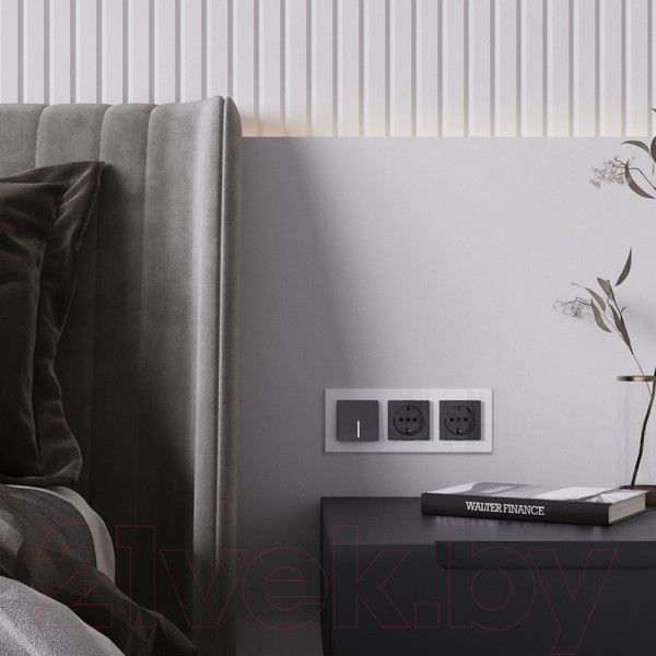 Изображение товара Розетка Werkel W1171048 (черный акрил)