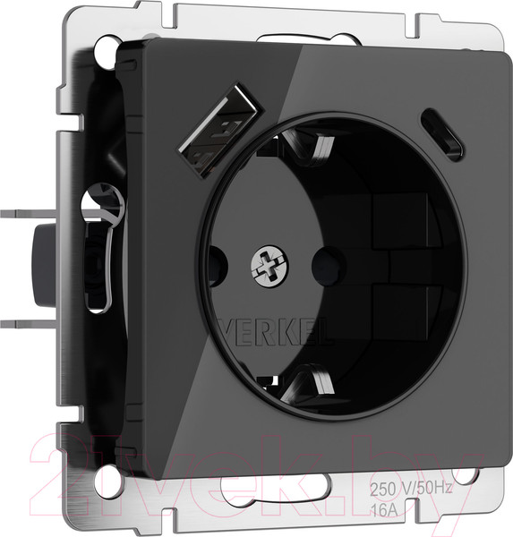 Изображение товара Розетка Werkel W1171748 (черный акрил)