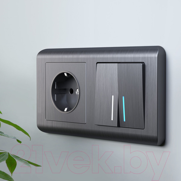 Изображение товара Выключатель Werkel W1122104 (графит рифленый)