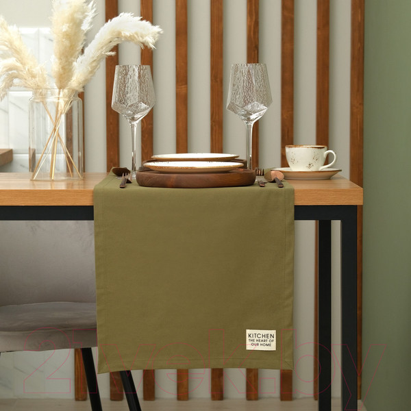 Изображение товара Дорожка на стол Этель Kitchen / 7866033 (40x150, зеленый)