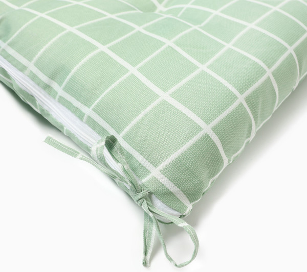 Изображение товара Подушка на стул Этель Клетка / 10362961 (40x40, зеленый)