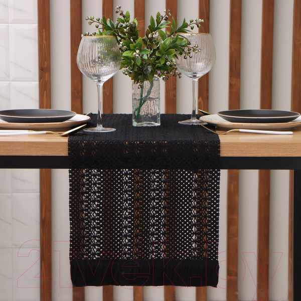 Изображение товара Дорожка на стол Этель 10086105 (30x180, черный)