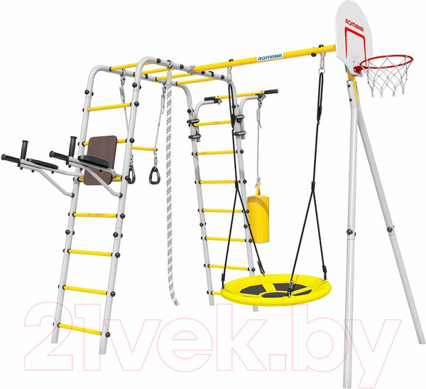 Изображение товара Игровой комплекс Romana Fitness / 103.20.05 (гнездо качели 80см, серый/желтый)