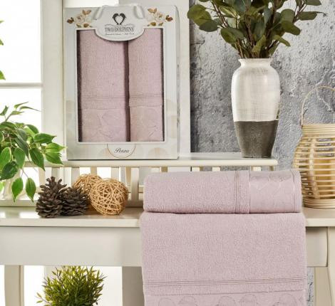 Изображение товара Набор полотенец Two Dolphins Penza / 11800 (2шт, в коробке, светло-лиловый)