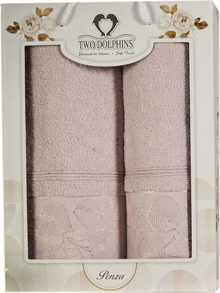 Изображение товара Набор полотенец Two Dolphins Penza / 11800 (2шт, в коробке, светло-лиловый)