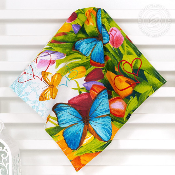 Изображение товара Набор полотенец АртПостель Цветник из рогожки 45x60