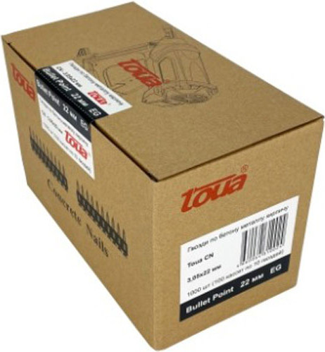 Изображение товара Гвозди для степлера Toua CN EG bullet point 3.05х22мм / NC30522 (1000шт)