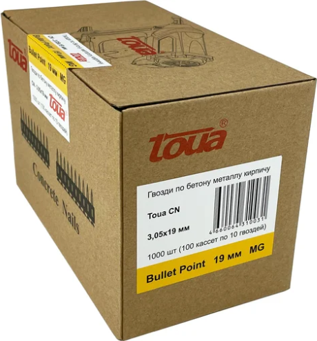 Изображение товара Гвозди для степлера Toua CN MG Bullet Point 3.05х19мм / MG30519 (1000шт)