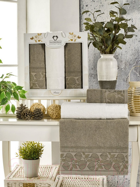 Изображение товара Набор полотенец Two Dolphins Penza / 11801 (3шт, в коробке, серый)