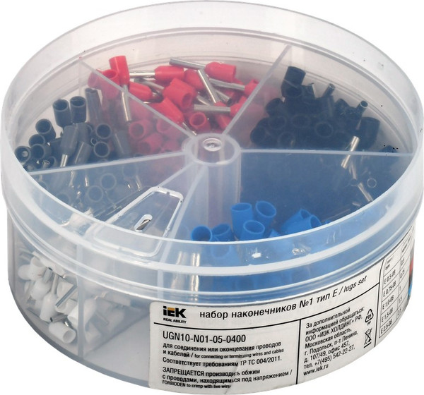 Изображение товара Набор наконечников для кабеля IEK UGN10-N01-05-0400