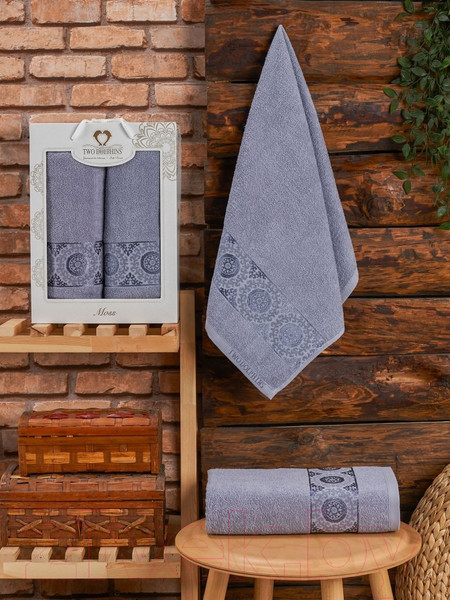 Изображение товара Набор полотенец Two Dolphins Moss / 11808 (2шт, в коробке, лиловый)