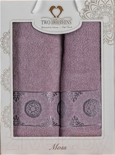 Изображение товара Набор полотенец Two Dolphins Moss / 11808 (2шт, в коробке, баклажан)