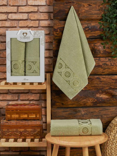 Изображение товара Набор полотенец Two Dolphins Moss / 11808 (2шт, в коробке, зеленый)