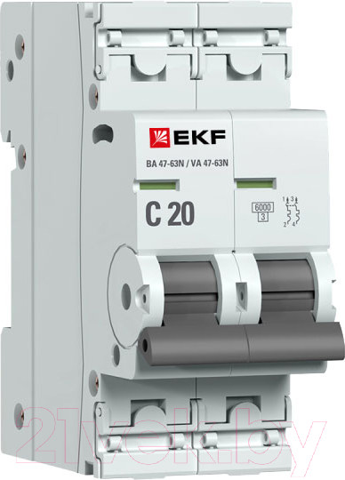 Изображение товара Выключатель автоматический EKF PROxima ВА 47-63N / M636220C