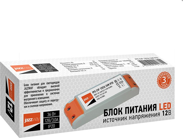 Изображение товара Блок питания для светодиодной ленты JAZZway 1016355