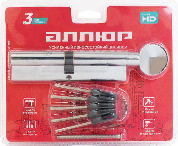 Изображение товара Цилиндровый механизм замка Аллюр HD FG 120-5К CP 55Gx10x55 60x60G (хром)