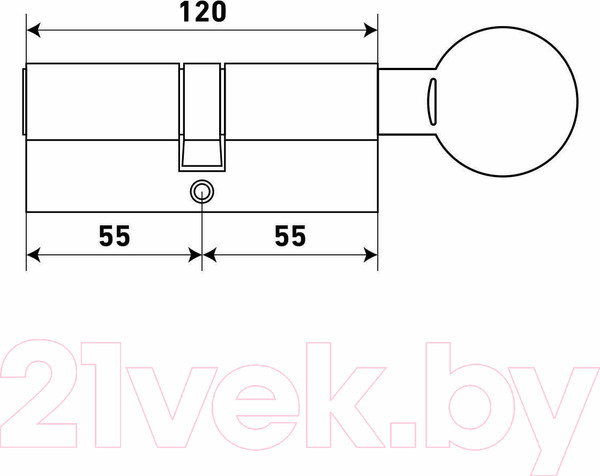 Изображение товара Цилиндровый механизм замка Аллюр HD FG 120-5К CP 55Gx10x55 60x60G (хром)