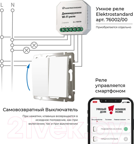 Изображение товара Выключатель Werkel W1122461 (белый матовый)