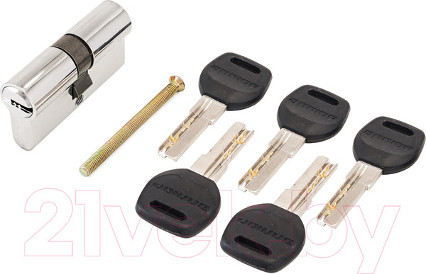 Изображение товара Цилиндровый механизм замка Аллюр HD F 60-5К CP 30x30 (хром)