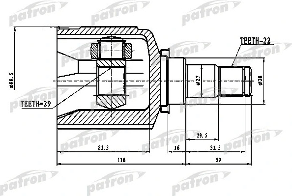 Изображение товара ШРУС Patron PCV1774