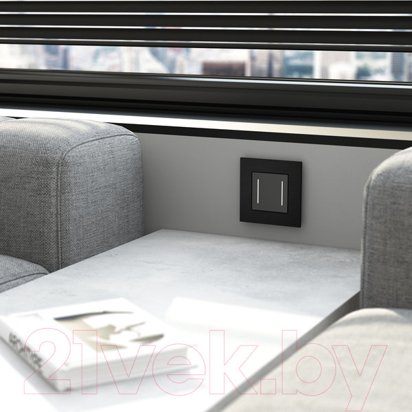 Изображение товара Рамка для выключателей и розеток Werkel AluMax W0013508 (черный алюминий)