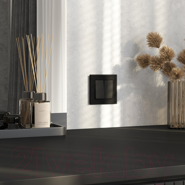 Изображение товара Рамка для выключателей и розеток Werkel Senso W0013108 (черный/стекло soft-touch)