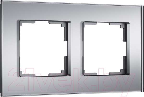 Изображение товара Рамка для выключателей и розеток Werkel Senso W0023106 (серебряный/стекло soft-touch)