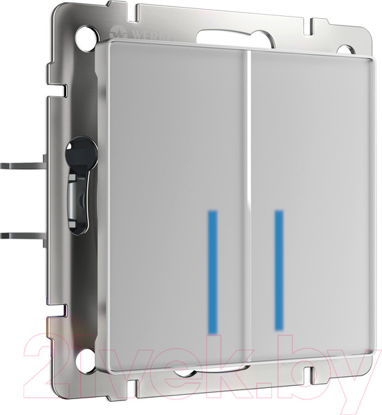 Изображение товара Выключатель Werkel W4520006 Сенсорный двухклавишный (серебряный)