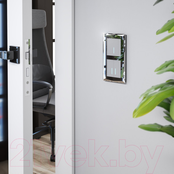 Изображение товара Выключатель Werkel W4520006 Сенсорный двухклавишный (серебряный)