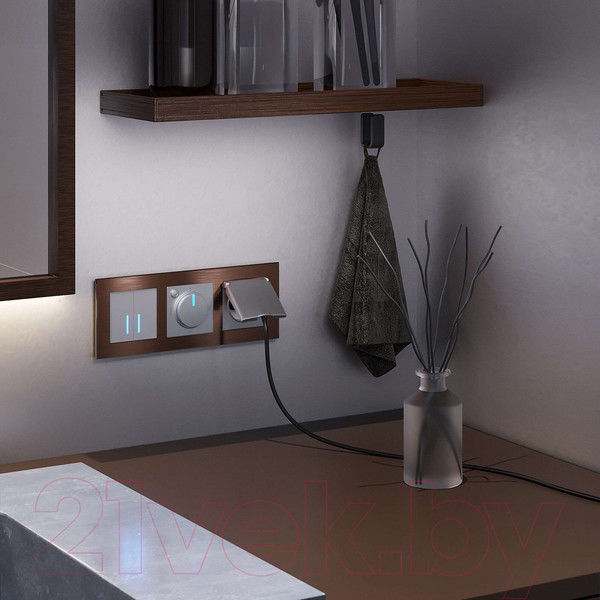 Изображение товара Выключатель Werkel W4520006 Сенсорный двухклавишный (серебряный)