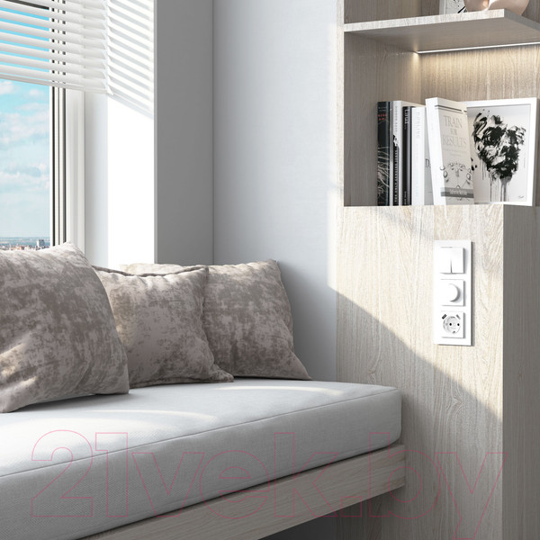 Изображение товара Рамка для выключателей и розеток Werkel Senso W0033101 (белый/стекло soft-touch)