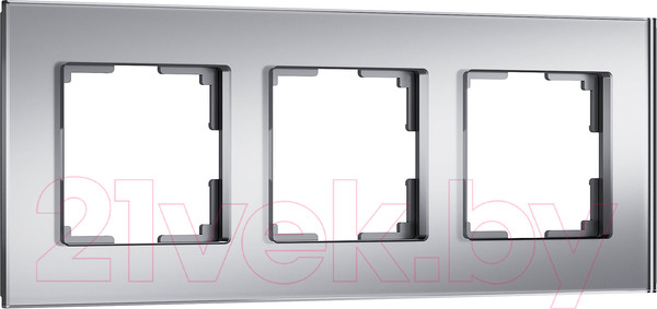 Изображение товара Рамка для выключателей и розеток Werkel Senso W0033106 (серебряный/стекло soft-touch)