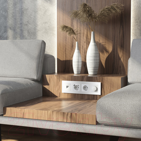 Изображение товара Рамка для выключателей и розеток Werkel Senso W0043101 (белый/стекло soft-touch)